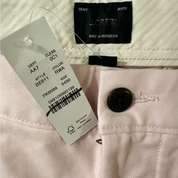 J.Crew Classic Fit Flat Front Chinos Men's Size 34 30 NWT Pink - Picture 2 of 9